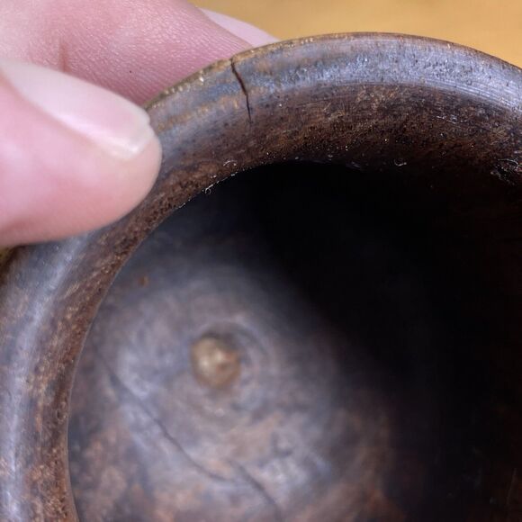 Vintage 6" African Hand-Carved Rhino And Elephant Wood Wine Drinking Cup Goblet - Picture 7 of 15